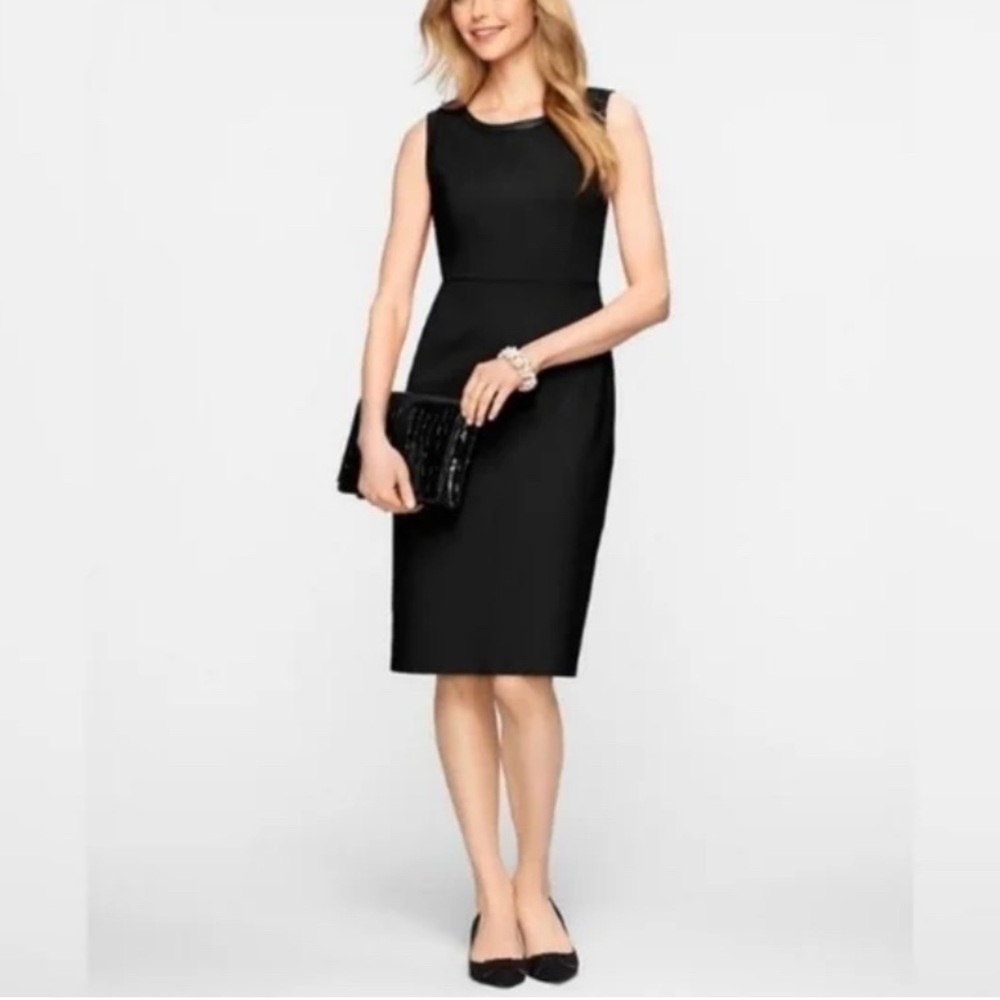 Talbots 100% Irish Linen Black Dress Petite Sz 8 Minimalist Capsule